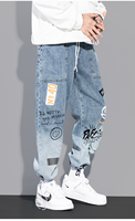 Jeune hip hop style dessin animé graffiti cordon cargo pantalon streetwear grande taille homme hommes garçon patalon homm jeans usine