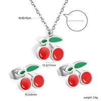 Europese & Amerikaanse Fruit Serie Bruidssieradenset Trendy Verguld Oorbellen & Ketting voor Vrouwen voor Feestelijke Gelegenheden