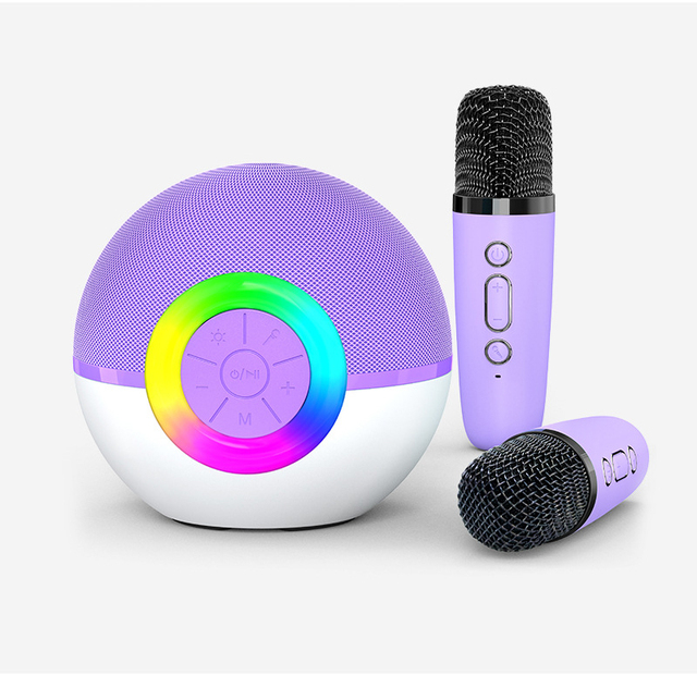 Mini Wireless Speaker Audio System Sound with Dual Microphone KTV Karaoke System Professional Singing Outdoor Bluetooth Speaker