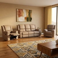 Canapé sectionnel inclinable manuel Chesterfield moderne en PU avec logo personnalisé, surdimensionné, 5 places, configuration 3+1+1