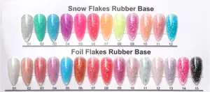 Flakes cao su cơ sở áo tùy chỉnh độ nhớt dày yougel miễn phí lá vàng Flakes Gel đánh bóng màu sắc Nail Gel