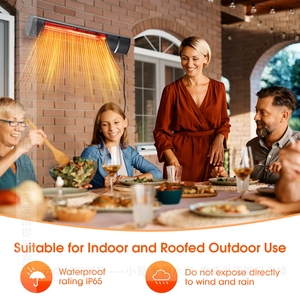 Hồng ngoại tường và trần gắn điện nóng không thấm nước Bảng điều khiển sưởi ấm cho hành lang ngoài trời phòng Patio - Product Image 5