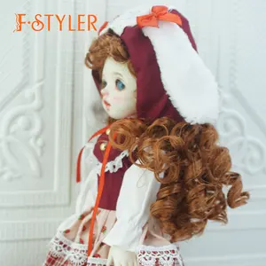 FSTYLER bebek saç kıvırcık bukleler dalga aksesuarları fabrika toptan toplu satış özelleştirme için 1/4 1/6 sentetik tiftik BJD peruk