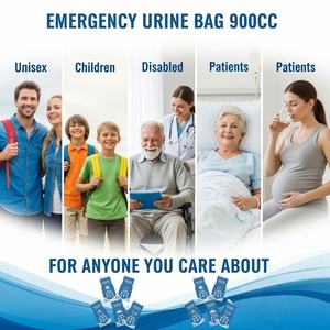 Sacs à urine jetables à quantité flexible, insert absorbant, pochette transparente en PE, pour voiture, voyage, urgence, 900 ml, option logo - Product Image 4