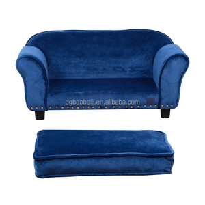 Dunkelblauer Stoff Haustier Sofa Fabrik Großhandel Katze Zwinger Licht Hundes ofa Warmer Schlaf Hunde bett Holz Haustier Bett - Product Image 4