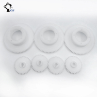 CR-P001 Engrenage droit en nylon POM à double pas, moyeu blanc, résistant à l'usure, pour transmission, diamètres 0.5, 0.8, 1, 1.25, 1.5, 2, 2.5, etc.