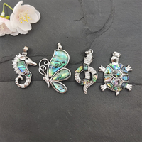 Bijoux pour femmes et hommes, breloque Animal mignon, coquille d'ormeau naturelle, argent, tortue, serpent, hippocampe, pendentif papillon, offre spéciale