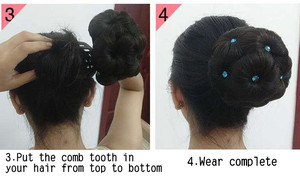 Großhandel Diamond Synthetic Hair <span class=keywords><strong>Bun</strong></span> Dick Schwarz Curly Chignons <span class=keywords><strong>Messy</strong></span> Fake Haar verlängerungen Straight Style Hair Scrunch ies - Product Image 6