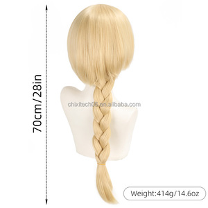 Peluca de cosplay de Jeanne d'Arc de Lord Shengda Prostitute Year, con simulación de cuero cabelludo, trenzada con diseño de cabeza de medusa dorada en la parte superior - Product Image 5