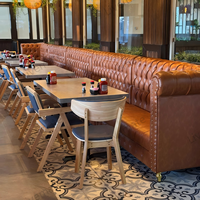 Ensemble de Mobilier de Luxe pour Cafétéria et Restaurant, Banquette d'Angle en Cuir en Forme de L, Table et Chaise de Salon de Café pour Restaurant