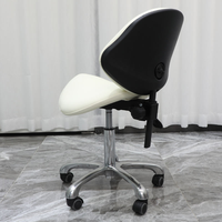 Tabouret Ergonomique à Roulettes Pivotant pour Salon, Chaise de Spa, Tatouage, Dentaire, Hauteur Réglable, Siège Selle avec Dossier