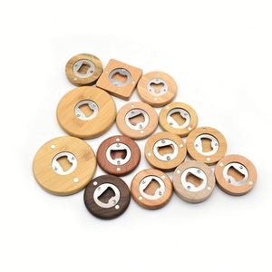 Abridor de Botellas de Cerveza Redondo de Madera al por Mayor, Imán para Refrigerador, para Regalo de Boda - Product Image 6