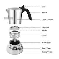 Cafetière à expresso Moka HIGHWIN en acier inoxydable pour cuisinière