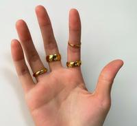 Großhandel Edelstahl 18K Vergoldete Damen Einfache und Kühne Minimalistische Bandringe Dünne Breite Kuppel Stapelbare Ringe