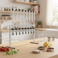 Ensemble de distributeurs de parfum de table minimalistes en argent avec bouteilles de 375 ml, présentoir de bar à parfums pour mariages et magasins de détail