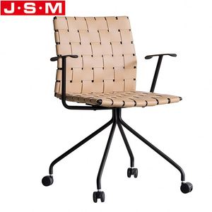 Chaise de salle à manger en cuir de design de luxe fauteuil de loisirs de style nordique <span class=keywords><strong>pour</strong></span> <span class=keywords><strong>roulettes</strong></span> chaise de bureau du personnel - Product Image 5