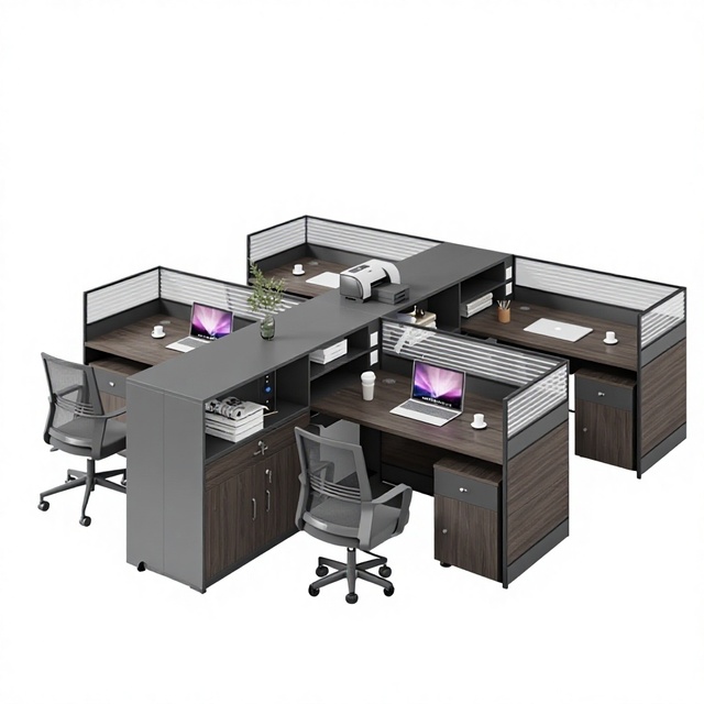 Desk 4-person 1-person 2-person Staff with Cabinet Office Computer Table Chair Combination Simple Modern Model TYM-26060 China