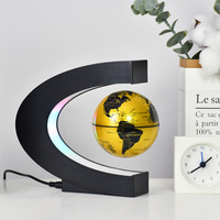Globe Terrestre C World Rotatif, Globe Magnétique Flottant, Globe Magnétique en Lévitation pour Décoration de Bureau et Éducation en Géographie