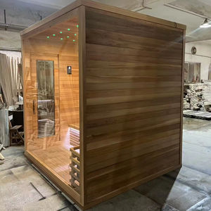 Canadese importato 4 persone cedro rosso caldo <span class=keywords><strong>palestra</strong></span> <span class=keywords><strong>Sauna</strong></span> con stufa elettrica 9KW vapore secco cicuta legno massiccio di pino senza portico - Product Image 4