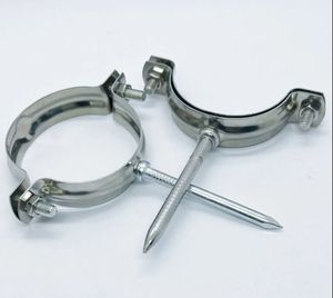 Collier de serrage avec clous PVC blanc et deux vis pour la fixation de clous et boulons d'ancrage supplémentaires Outils de forage pour collier de serrage - Product Image 2