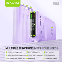 BAVIN original petit powerbank usb PC1066S charge sans fil magnétique chargeur rapide batterie externe 10000mah avec câble