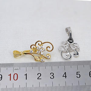 Pendentif en argent S925 fait main avec perle baroque, collier vide pour femme, accessoire de fabrication de bijoux, trouvailles et composants 1431 - Product Image 3