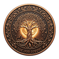 Pièce commémorative 2026 Dame Élfique en métal bicolore, cerf, renard et hibou, impression UV, étui transparent poli