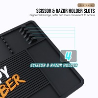 Tapis antidérapant professionnel Happy Barber pour outils de coiffure, tapis de rangement pour outils de coiffure avec 6 aimants puissants, tapis magnétique avec logo personnalisé