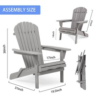 Set 2 Kursi Santai Luar Ruangan Gaya Farmhouse Modern, Setengah Terakit, Kayu Cedar Solid, Kursi Adirondack Lipat Ramah Lingkungan