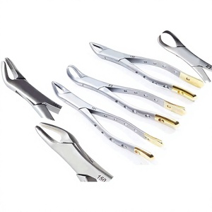 Premium German Manual Dental Extracting Forceps Set #150/#151/#23 Gold Handle Stainless Steel SIGAL MEDCO SM-<b>DS</b>-0280 CE - Product Image 1