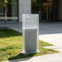 Panneau de sol minimaliste en acrylique cristallin, support d'affichage autoportant pour jardin extérieur, plaque décorative esthétique pour aménagement paysager