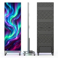 Pantalla LED Ultra HD P1.538 para Carteles, Pantalla Completa GOB Plegable, Pantalla Digital Móvil con Ruedas para Publicidad en Comercios de Lujo