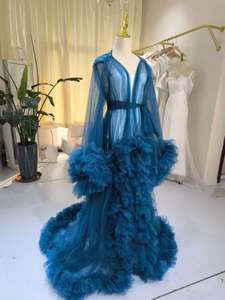 Robe longue en gaze fine S1646N pour femmes enceintes, jupe longue, vêtements <span class=keywords><strong>de</strong></span> studio photo, vêtements sexy grande taille pour femmes, vêtements <span class=keywords><strong>de</strong></span> nuit - Product Image 5