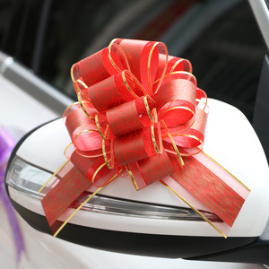 Decoración para Espejo Retrovisor de Coche de Boda, con 50 Bolas de Nieve de Plástico, Rosas de Phnom Penh, Lazo de Mariposa, Marca Xianghui - Product Image 3