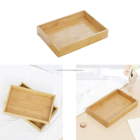 Boîte de rangement multifonctionnelle en bambou naturel durable, moderne, à compartiment unique, capacité 1-2L, pour salle de bain, bureau