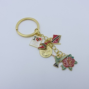 Personalizado Trinidad y Tobago lindo metal aleación flor modelo chapado en oro llavero viaje recuerdo coche colgante llavero - Product Image 1
