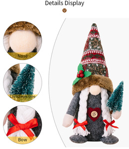 Nouvelles décorations de Noël, cadeau du Nouvel An, ornement de Noël, gnome sans visage de style américain - Product Image 4