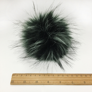12-14cm vert foncé avec pointe blanche <span class=keywords><strong>fourrure</strong></span> artificielle en peluche <span class=keywords><strong>fausse</strong></span> <span class=keywords><strong>fourrure</strong></span> de renard pompon avec bouton pour bonnet (pour les articles en stock uniquement) - Product Image 4