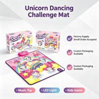 Tapis de danse électronique avec 5 boutons lumineux sans fil, LED musicale, tapis de jeu musical sensible au toucher