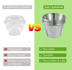 Contenedor de Silicona para Aderezos con Taza de Acero Inoxidable para Salsas, Aderezos y Condimentos, Almacenamiento y Conservación de Alimentos - Product Image 5