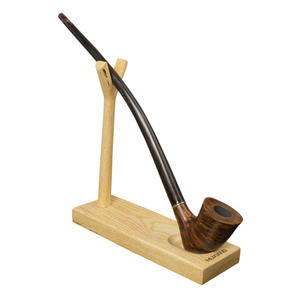 MUXIANG Pipa da Fumo in Legno di Radica di Briar Tipo Gandalf Vintage con Stelo Lungo Curvo, Vendita Diretta dalla Fabbrica, Laccata - Product Image 6