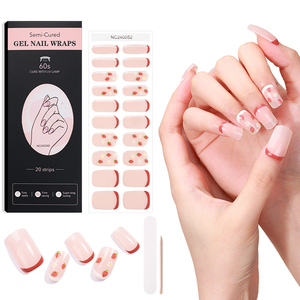 Adesivi per Unghie in Gel UV Semi-Permanenti Non Tossici, Design Nuovo e di Alta Qualità, Prezzo di Fabbrica, Fragola Rosa, Stile Francese Personalizzato - Product Image 1