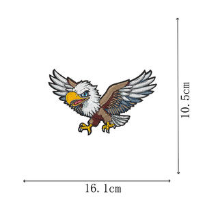 铁在大型刺绣高级摩托车骑士徽章双枪鹰补丁 - Product Image 4