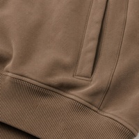 Sweat à capuche zippé personnalisé pour homme, marron moka, style streetwear, veste d'automne, effet délavé