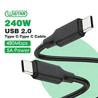 Câble de données USB2.0 C WISTAR en gros, PD240W, 100W, charge rapide, transfert de données 480 Mbps, pour appareils iPhone et Android