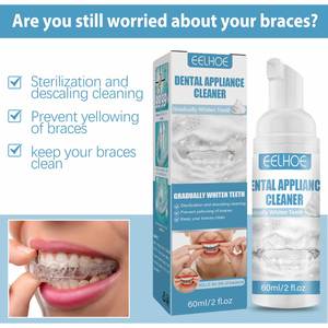 EELHOE 50ML Nettoyant <span class=keywords><strong>pour</strong></span> aligneurs dentaires, mousse blanchissante <span class=keywords><strong>pour</strong></span> les dents, nettoyant <span class=keywords><strong>pour</strong></span> appareils dentaires, mousse blanche - Product Image 6