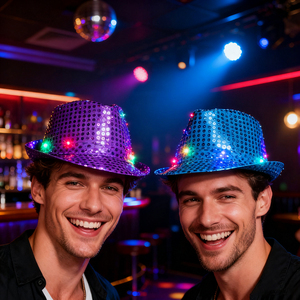 Bán buôn LED nhấp nháy Jazz Fedora Hat cho người lớn Unisex hip hop Dance & Đảng kinh doanh sử dụng giản dị nhân vật phong cách - Product Image 6