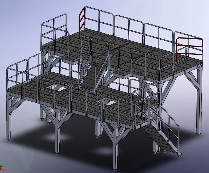 Antislip & Sterke Ondersteuning Werkplatform Multiheads Weger Schaal Mezzanine Grantry Platform