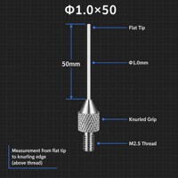 Sonde à pointe plate en céramique SD1.0X50mm, filetage M2.5, stylet de mesure de précision pour indicateur à cadran, pièce de rechange pour micromètre