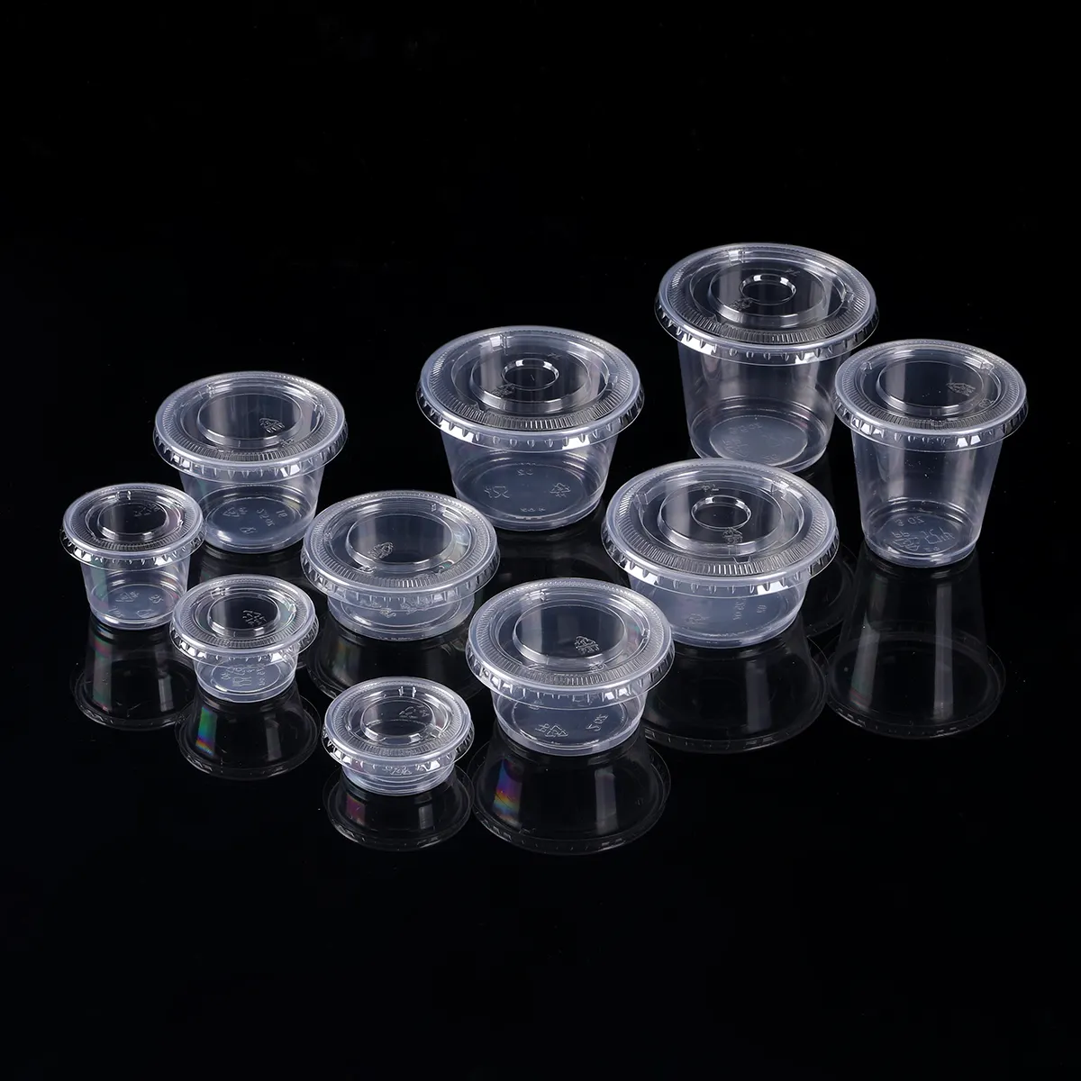 Wholesale 0.5 Oz Transparent Dip Small Food Containers Disposable Round Plastic Sauce Cup